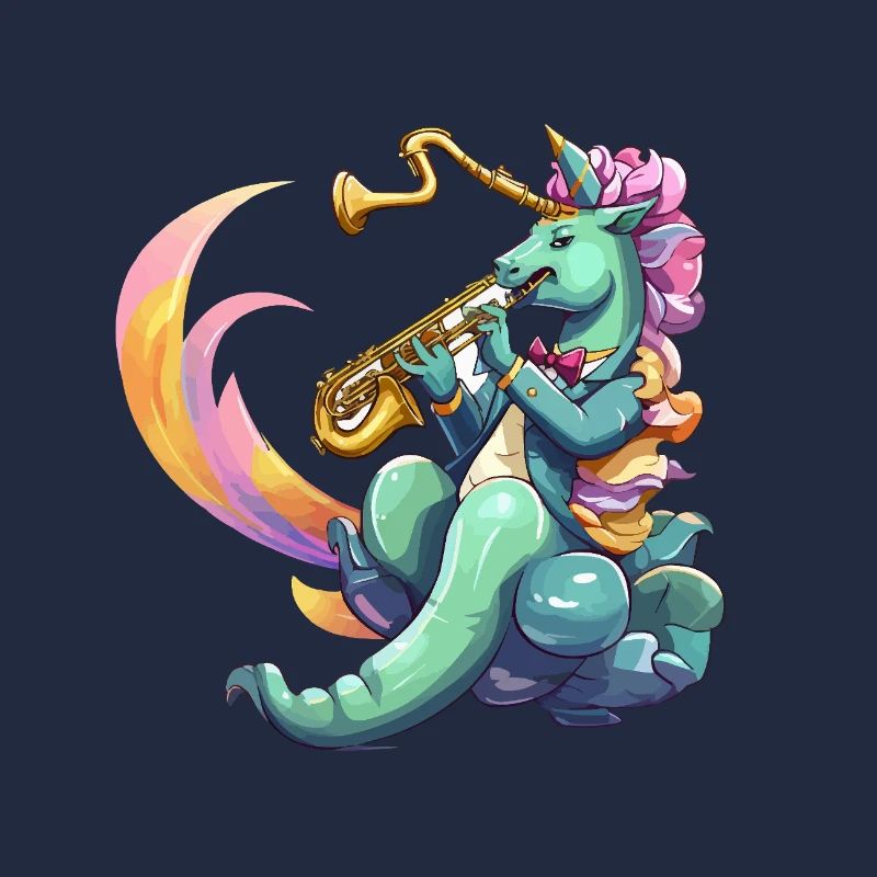 Saxophone Unicorn Neon Style