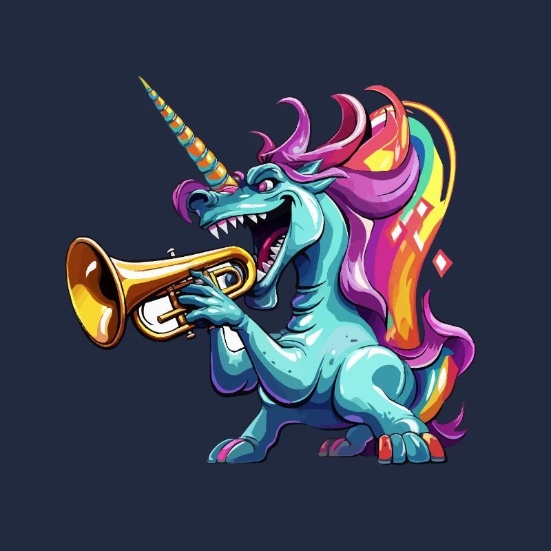 Buntes Einhorn Trompete