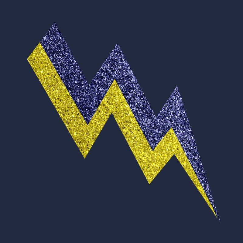 Éclair scintillant or et bleu