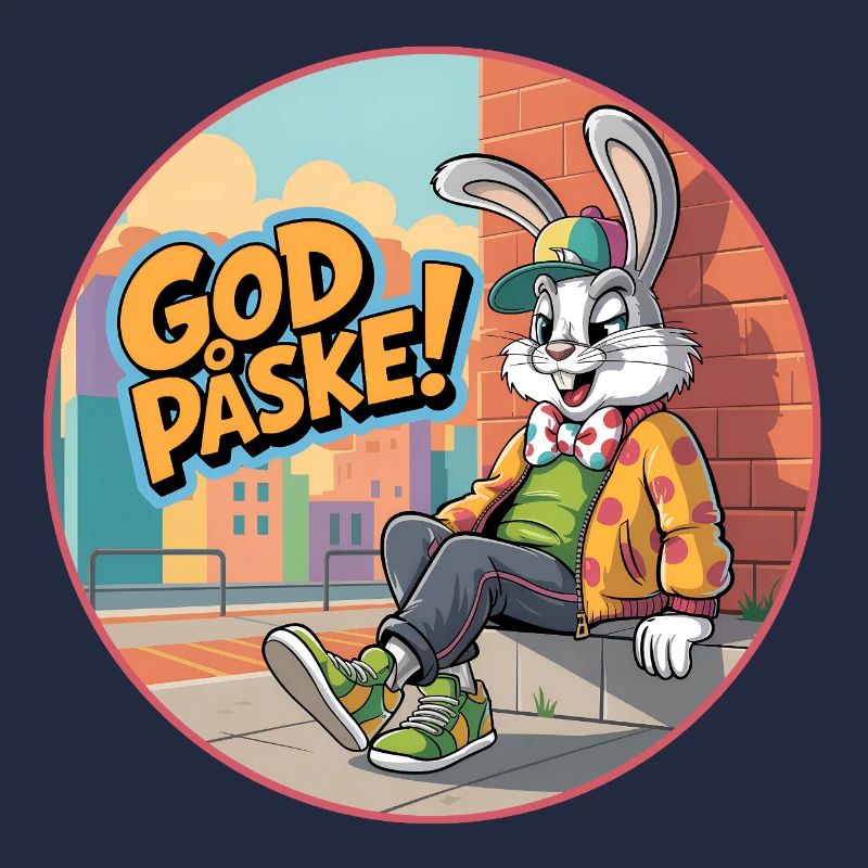 Happy Easter with funny Easter bunny