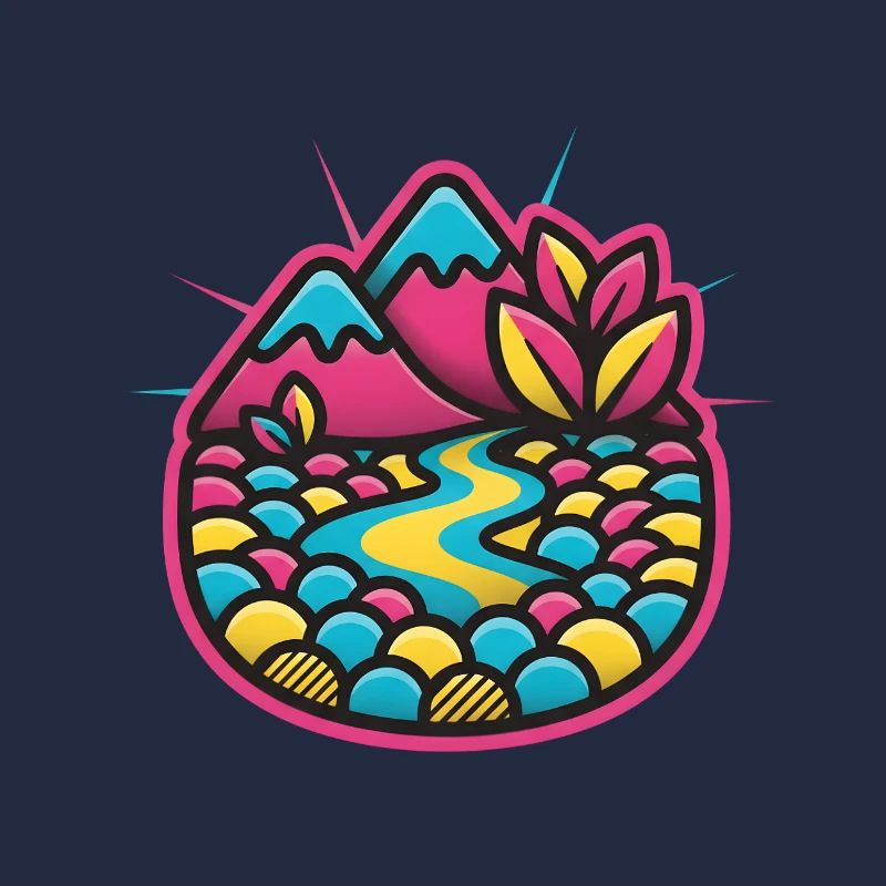 Bunte Flusslandschaft Candystyle