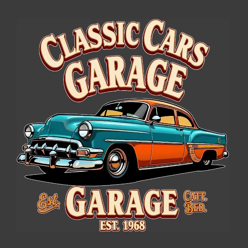 Impression de garage de voitures classiques
