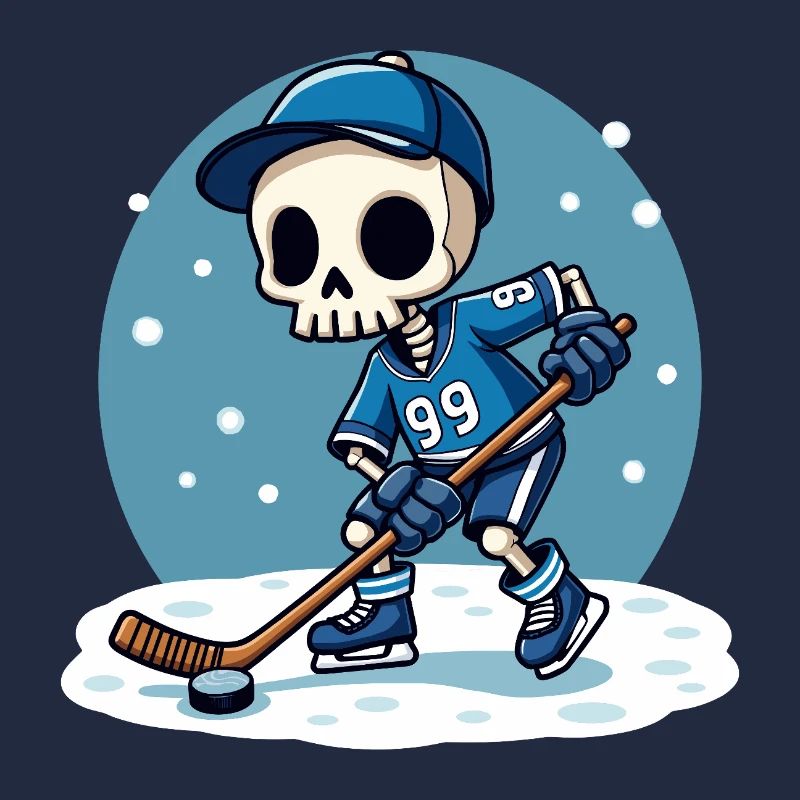 Skelett Eishockeyspieler Nummer 99 Wintersport