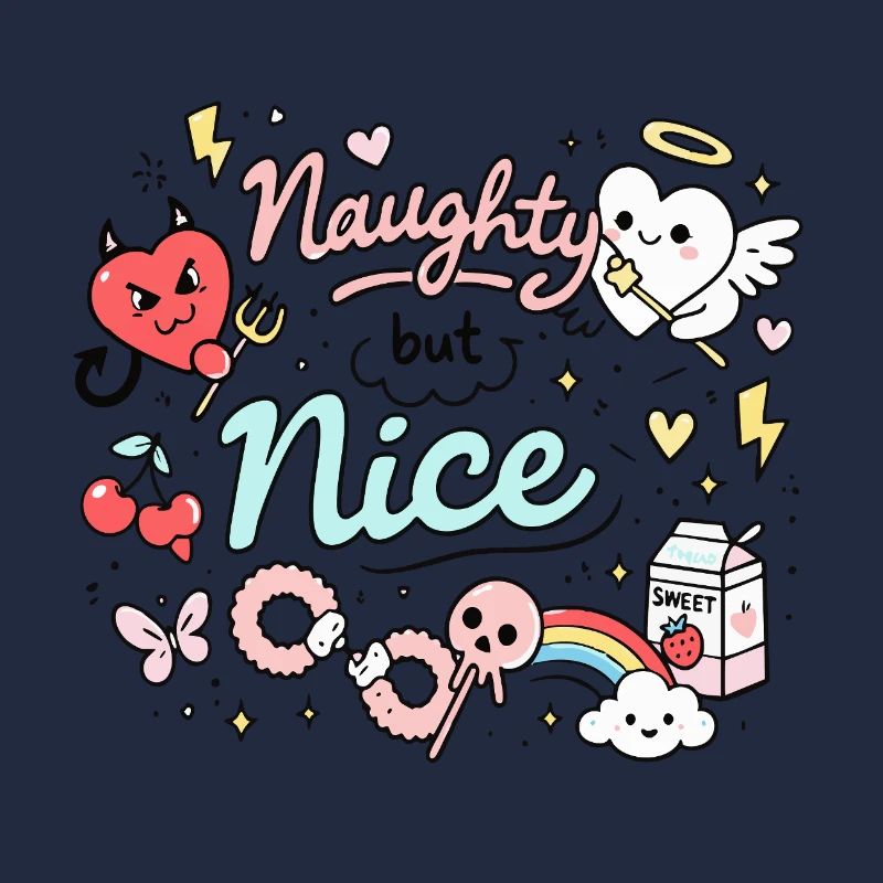 Naughty But Nice Cheeky Doodle Statement