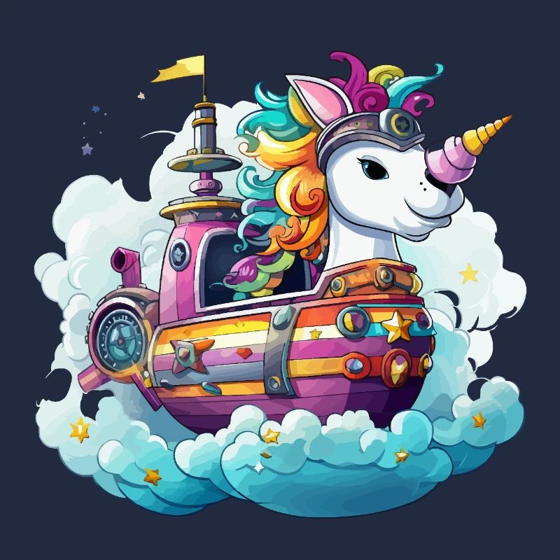 Bunter Einhorn-Schifftraum