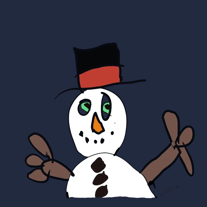 Winterzauber Schneemann im Hut