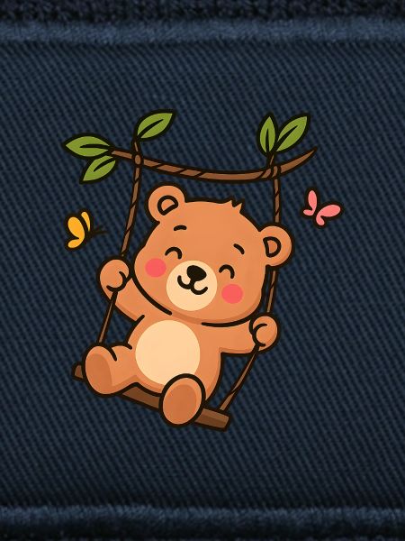 Little bear on swing