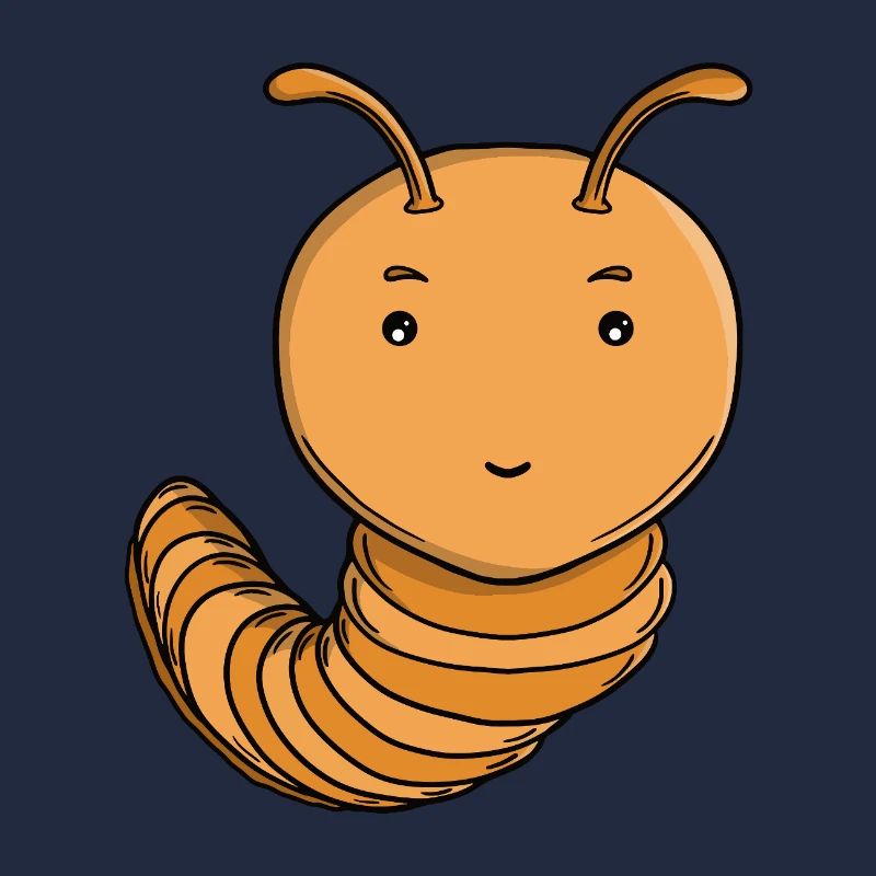 Mignonne Chenille Pourpre Pourpre Joyeuse Kawaii