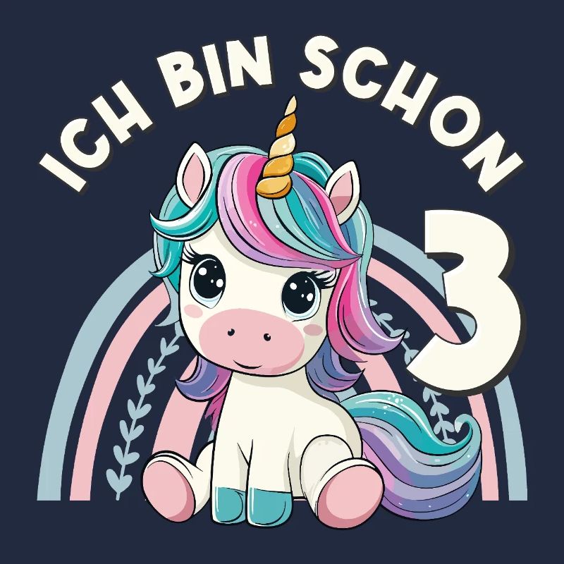 3. Geburtstag Einhorn Regenbogen Süß Niedlich