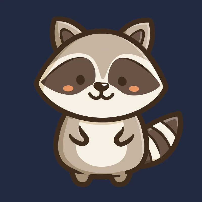 Süßer Waschbär – Kawaii-Waldtier