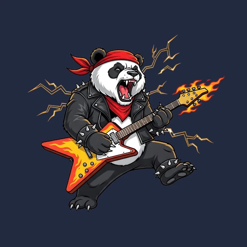 Panda Flame Guitar