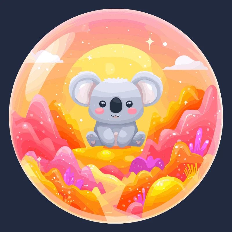 Koala im Neon-Wunderland