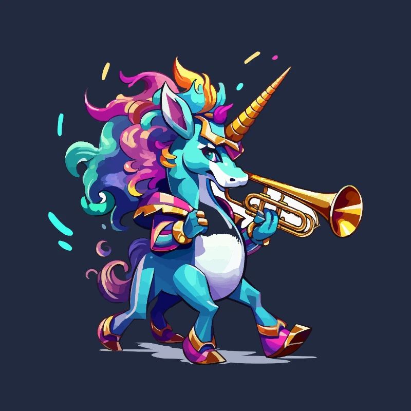 Einhorn Trompete Farbzauber