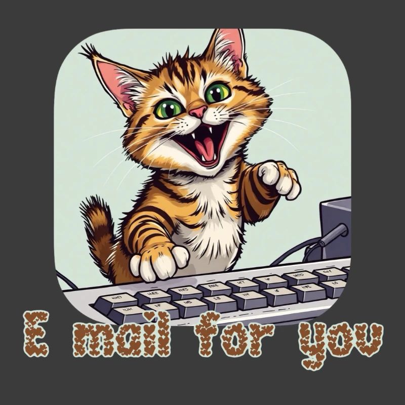 Katzenkomposition: Mailkätzchen am PC