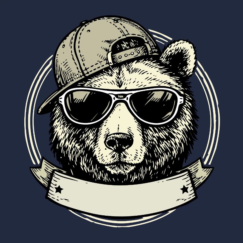 Bär mit Retro-Sonnenbrille
