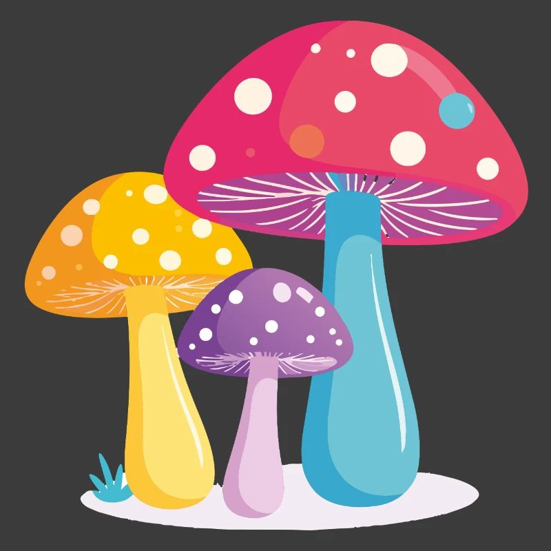 Illustration colorée du trio de champignons Graphique de champignons colorés