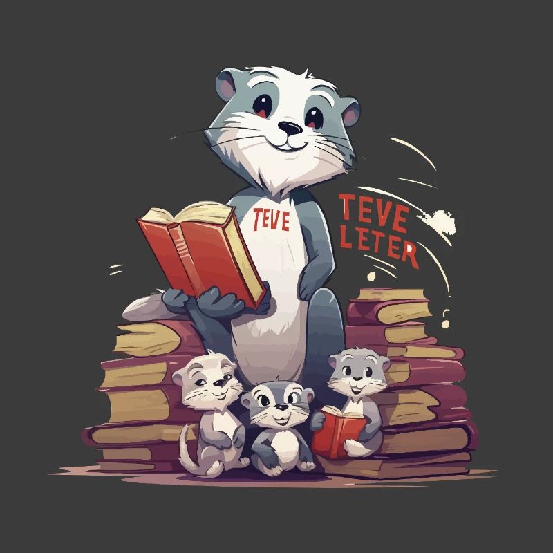 Lernbiber mit Büchern