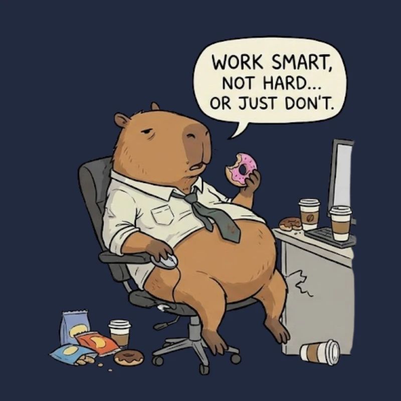 Capybara beaver at work: Lazy instead of work