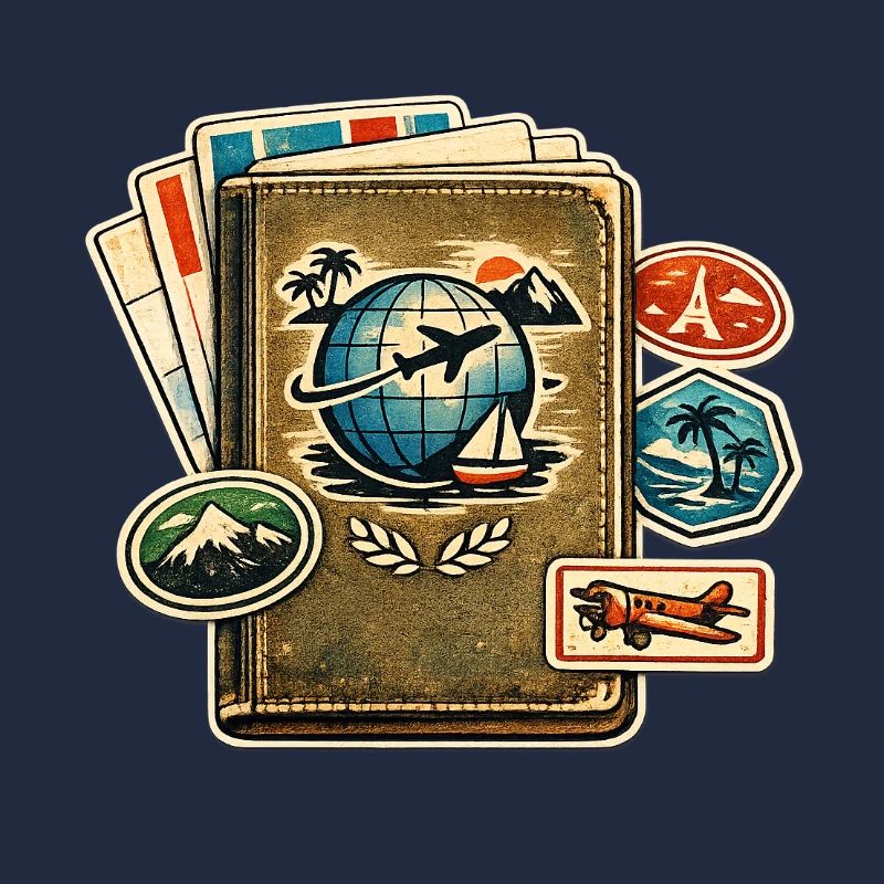 Retro Reiseglobus Stickerkollektion