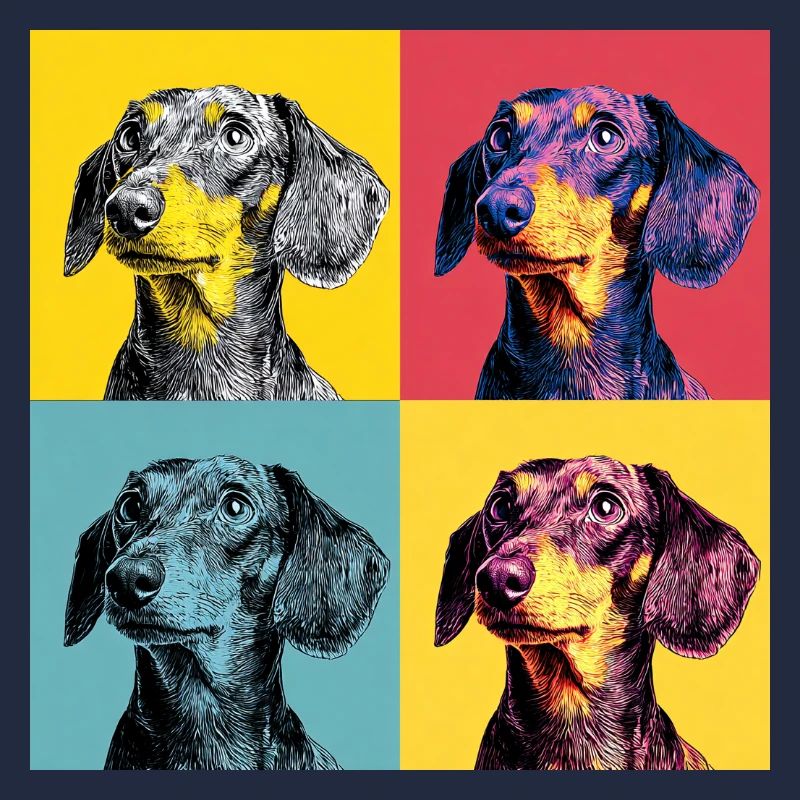 Quad Pop Art Teckel