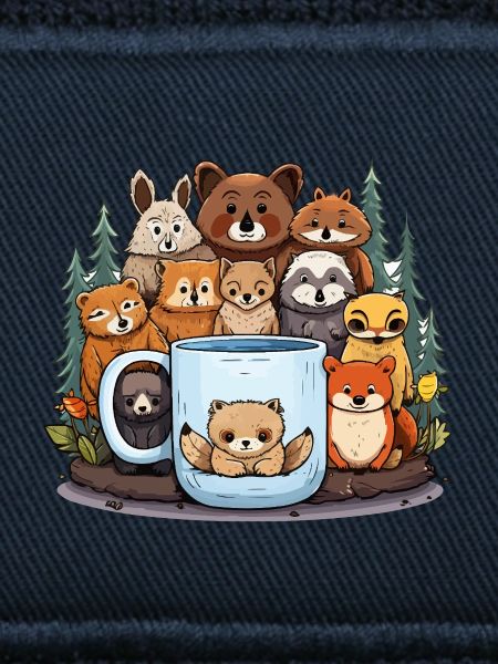 Waldtiere um Becher