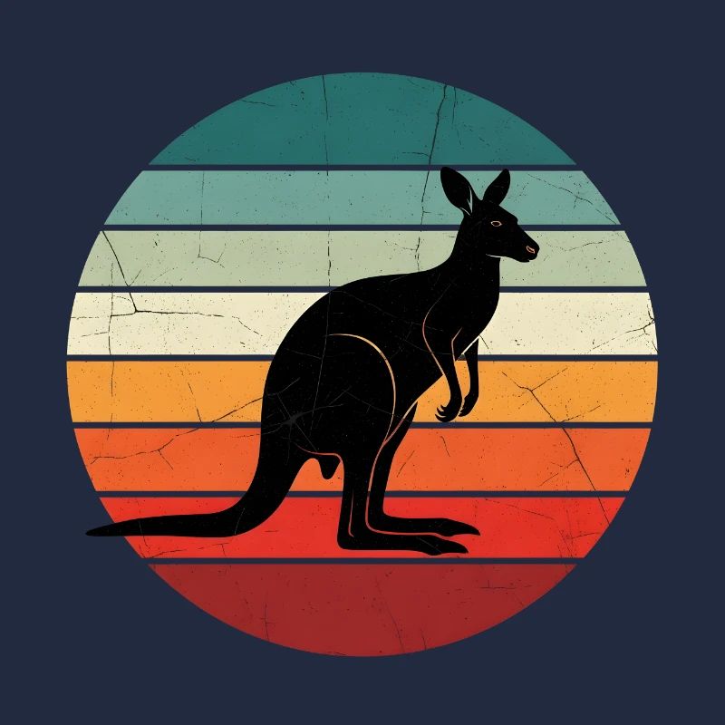 Kangaroo Retro Sunset