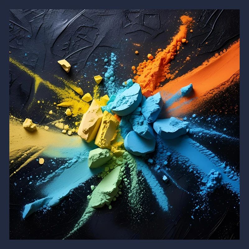 Rainbow dust explosion