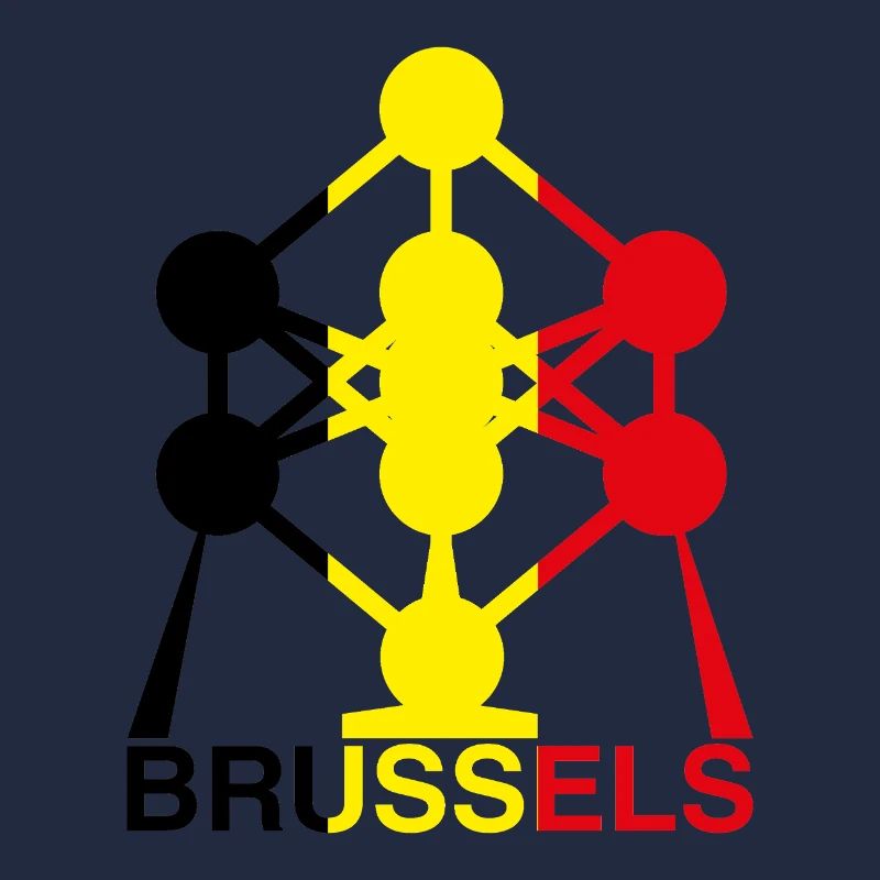 Atomium Brussels – Belgian Flag Colors Icon
