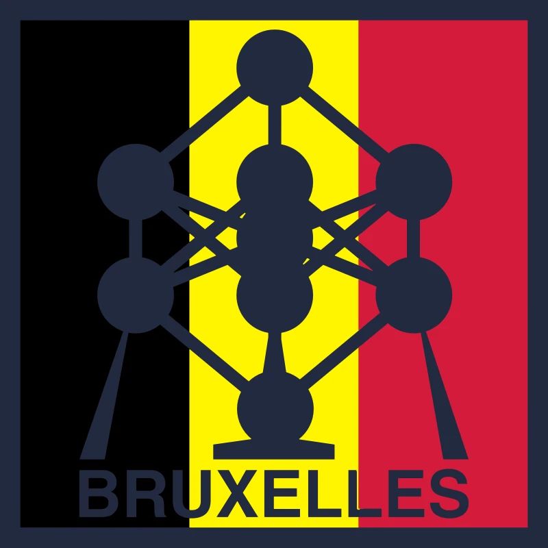 Atomium Brussels – Belgian Flag Square Design