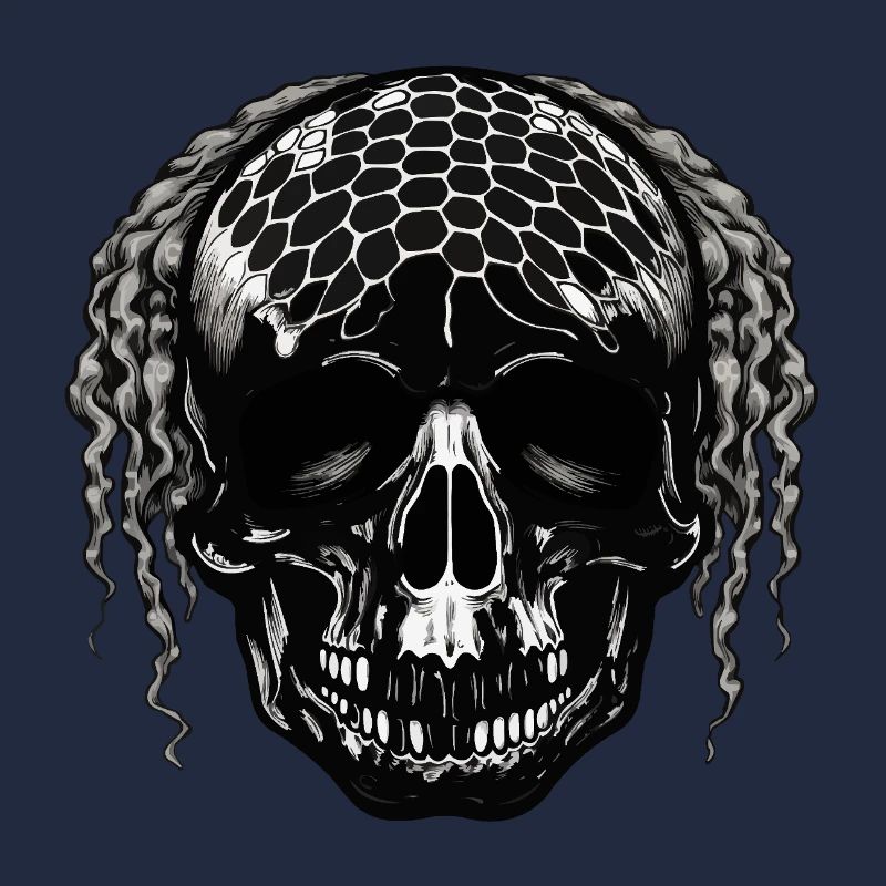 Skull with Mesh Pattern Dreadlocks