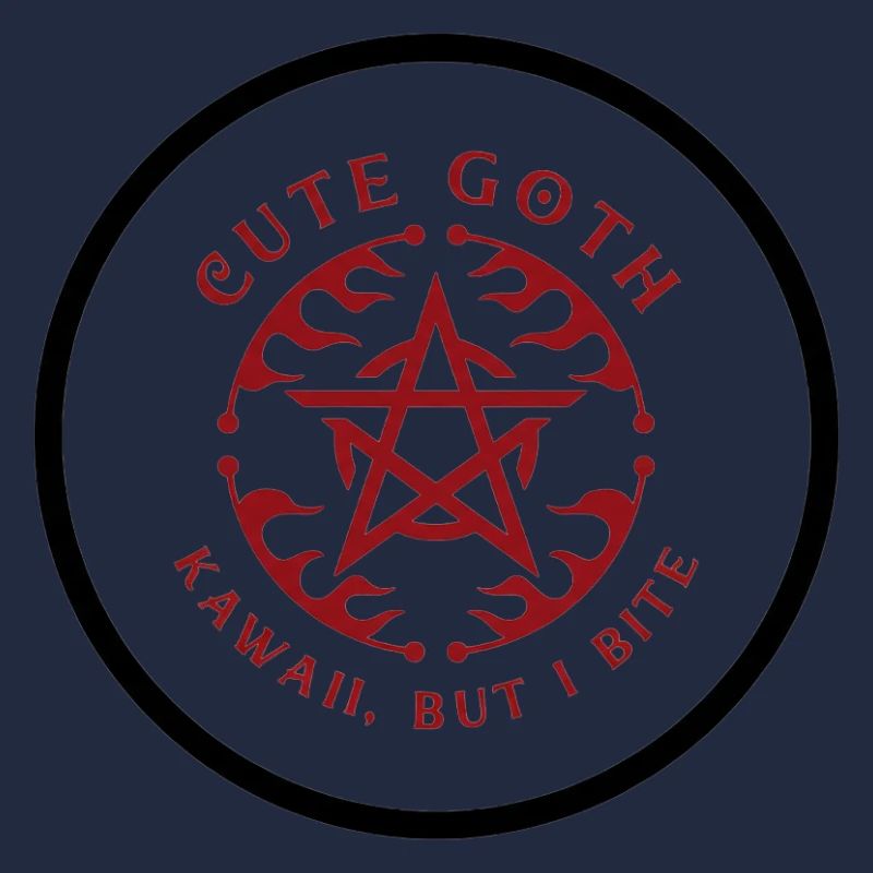 Cute Goth Pentagram Crest