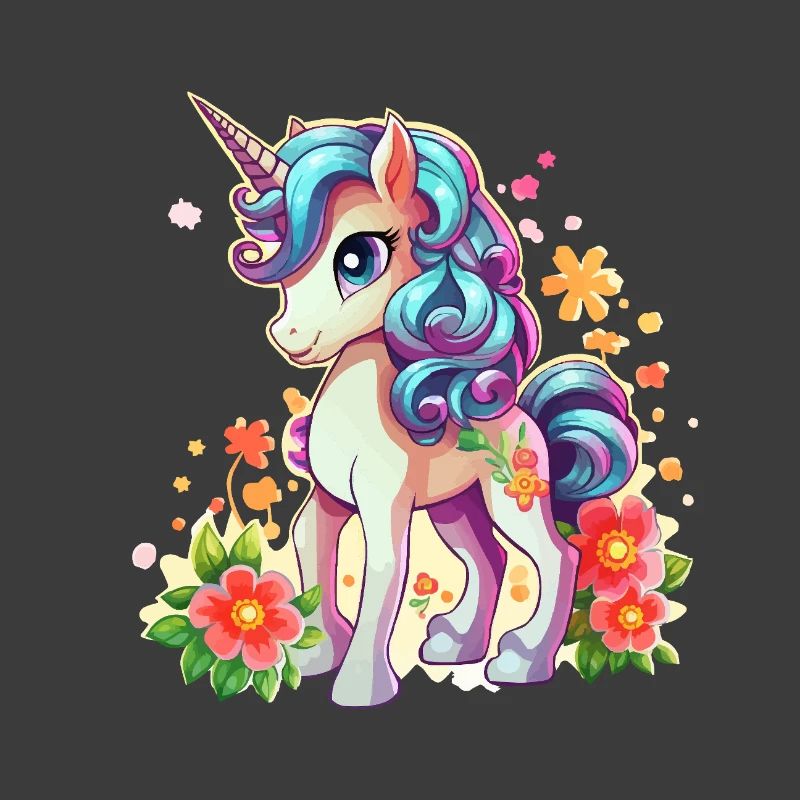 Blossom magic unicorn in spring