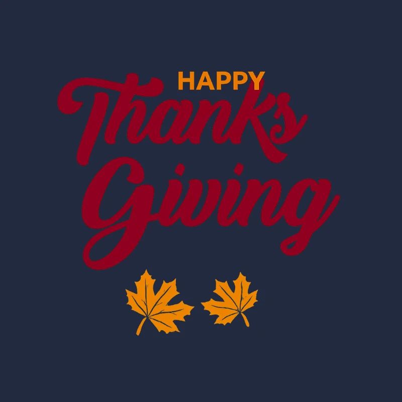 Frohes Thanksgiving-Skript mit Blättern