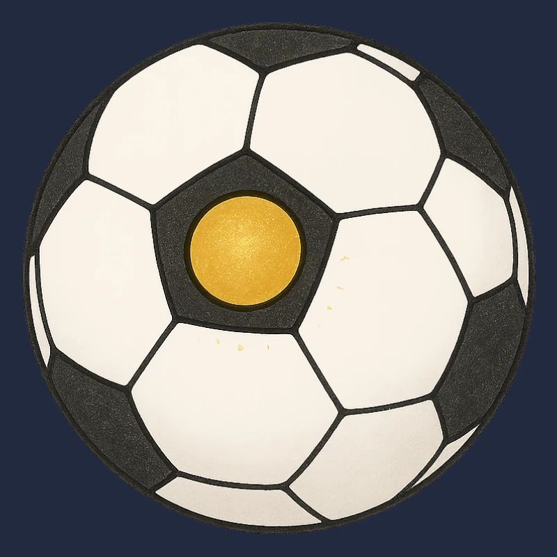 Fußball mit goldenem Punkt
