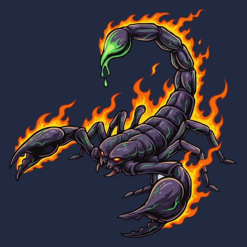 Scorpion with fire
