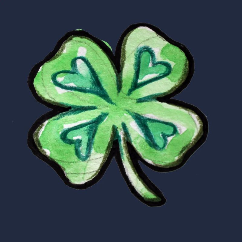 Trèfle aquarelle lime
