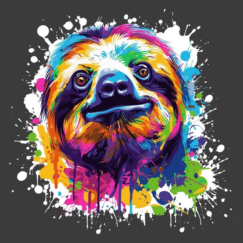 Farbexplosion Faultier Sloth