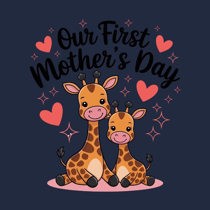 Erstes Muttertag Giraffen Duo