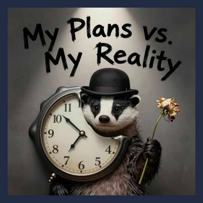 My Plans vs Reality – Badger with Clock