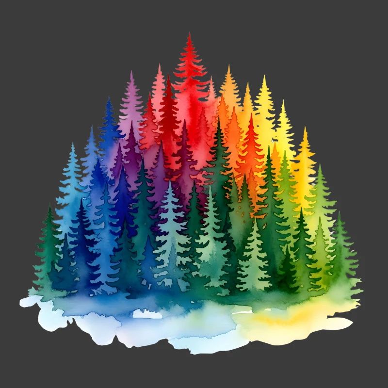 Regenbogenwald Silhouette Rainbow forest