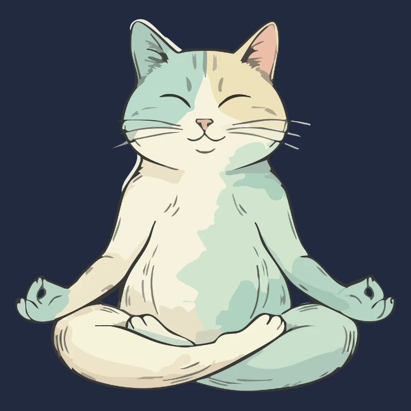 Zen-Katze in Meditation