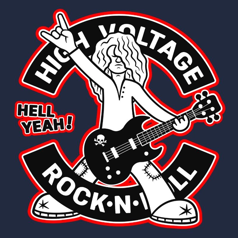 Guitariste de dessin animé rock and roll High Voltage