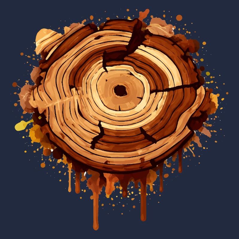 Baumscheibe im Graffiti Stil mit Farbklecksen 