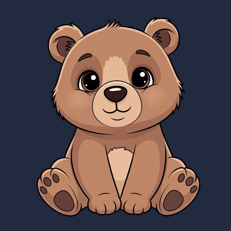 Dessin animé de l’ours câlin - Mignon brun