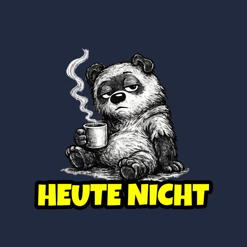 Heute nicht – Grumpy Bär mit Kaffee (Sketch)