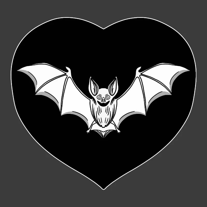 Bat Heart Silhouette