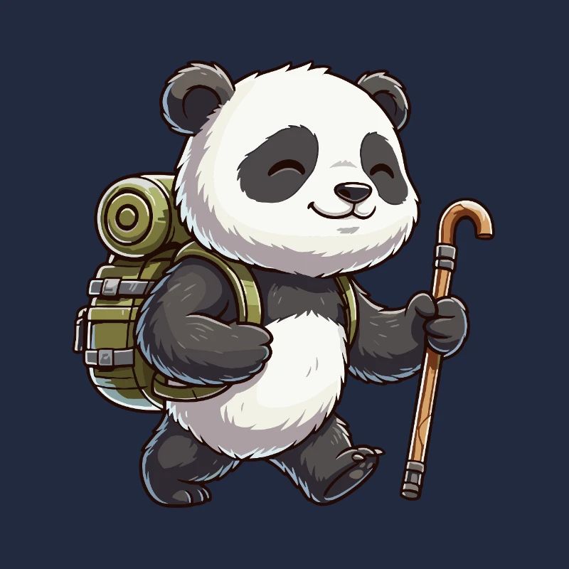 Art de randonnée mignon avec l’ours panda