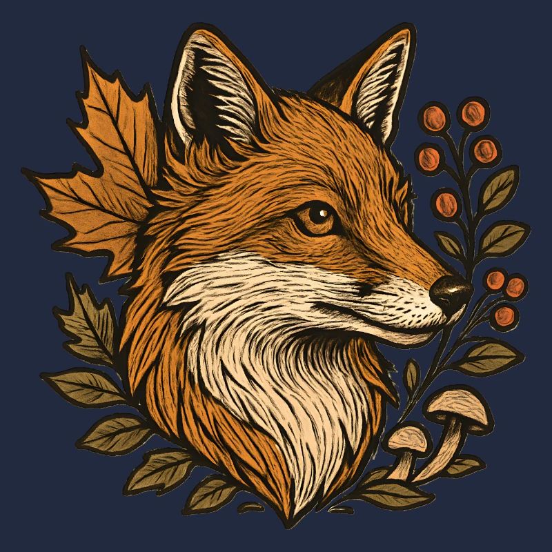 Herbstfuchs im Blätterkranz
