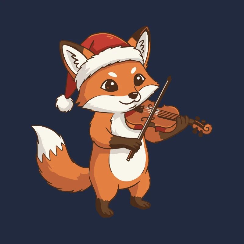 Weihnachtsfuchs-Tier spielt Geigenkunst