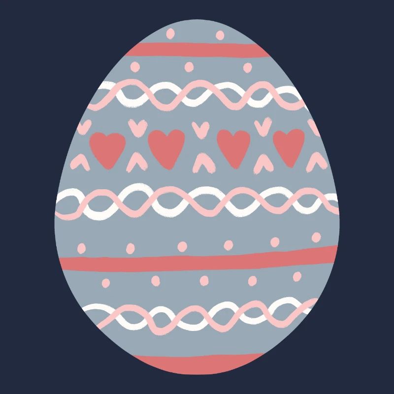 Pastel Hearts Egg Pattern